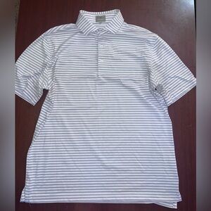 Classic Men's Polo Shirt - Lavender and White Stripes